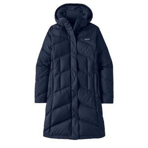 LIKE NEW. Patagonia Down With It Parka. Removable hood. Smolder blue. Medium.